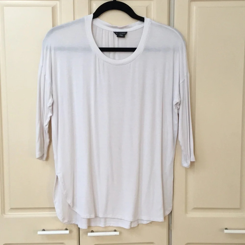White 3/4 Slevee Top- TWO OF THEM